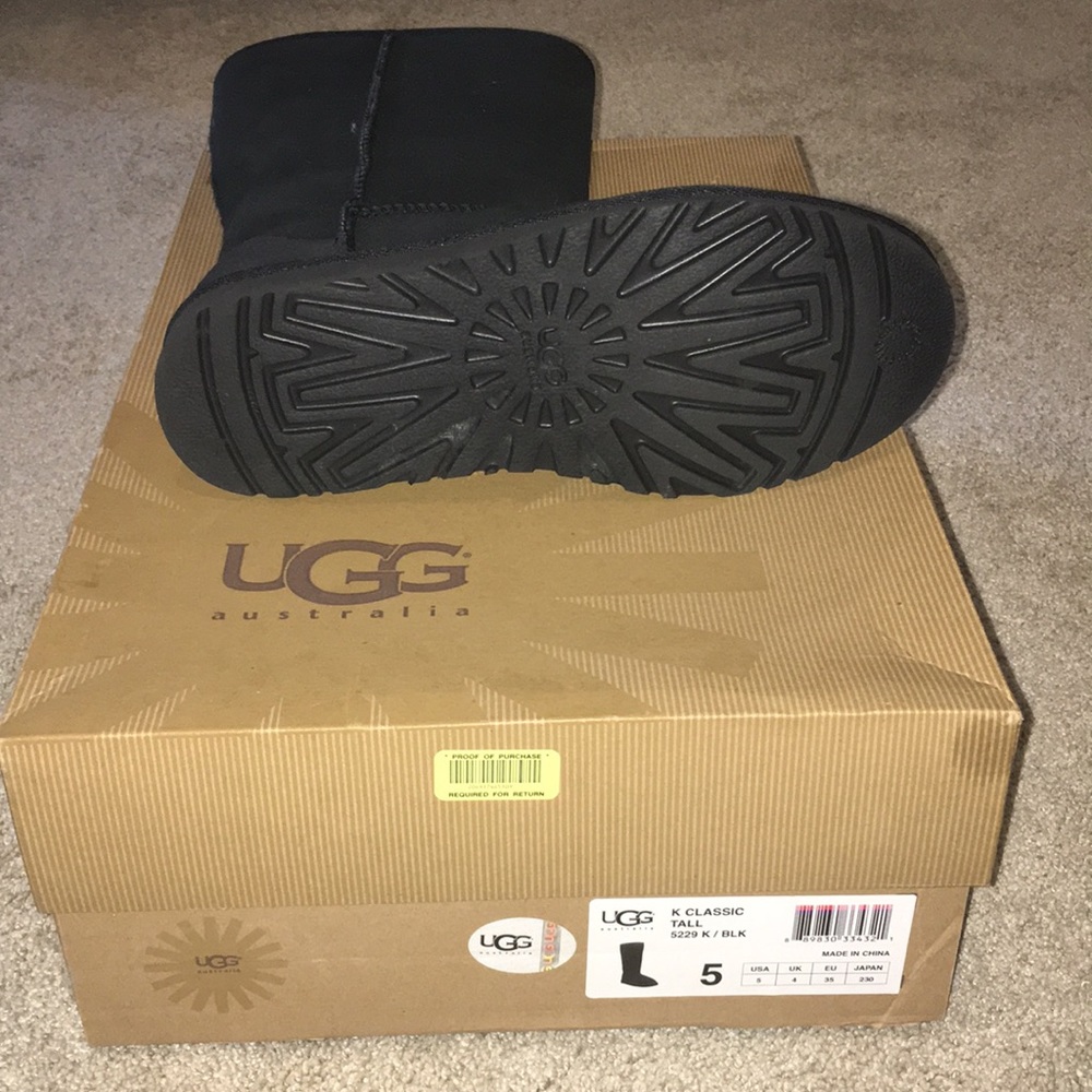 Ugg Black Classic Tall kids Size 5